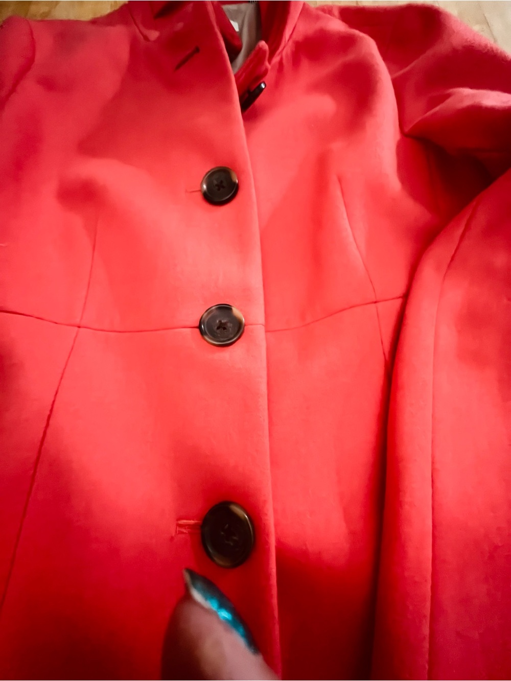J.Crew Coral Wool Funnel Neck Coat Size 8 B4106 Winter Jacket - Picture 10 of 16